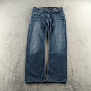 Vintage Guess Jeans Mens 33 Blue Straight Wide Baggy Faded Denim Skater 90s Y2K
